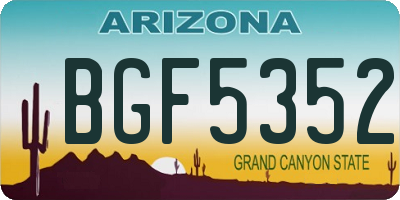 AZ license plate BGF5352