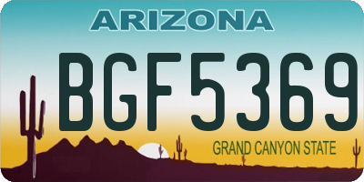 AZ license plate BGF5369