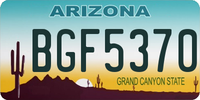 AZ license plate BGF5370