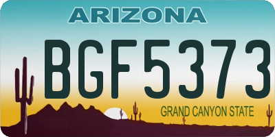 AZ license plate BGF5373