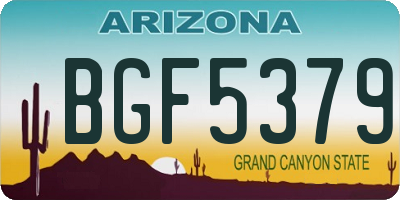 AZ license plate BGF5379