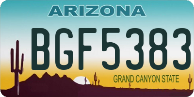 AZ license plate BGF5383