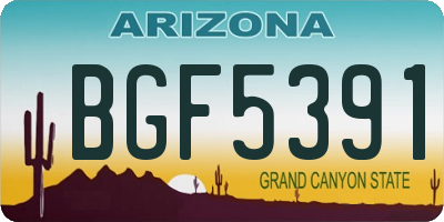 AZ license plate BGF5391