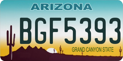 AZ license plate BGF5393