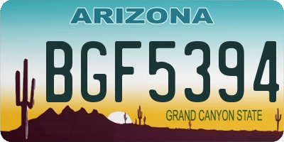 AZ license plate BGF5394