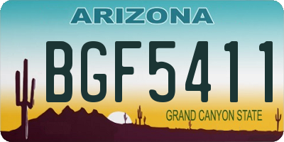 AZ license plate BGF5411