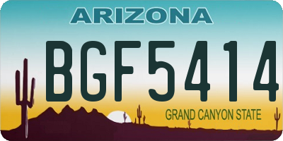 AZ license plate BGF5414