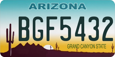 AZ license plate BGF5432