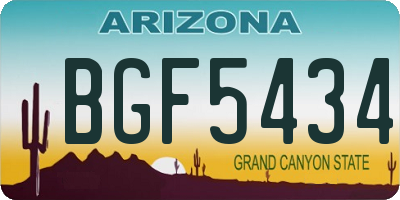 AZ license plate BGF5434
