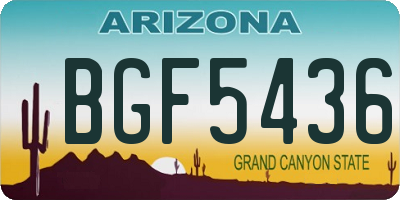 AZ license plate BGF5436