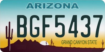 AZ license plate BGF5437
