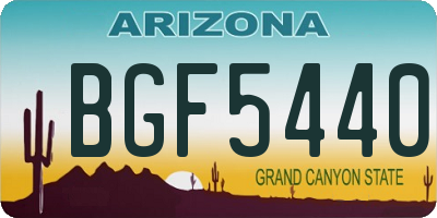 AZ license plate BGF5440