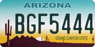 AZ license plate BGF5444