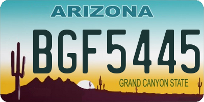 AZ license plate BGF5445
