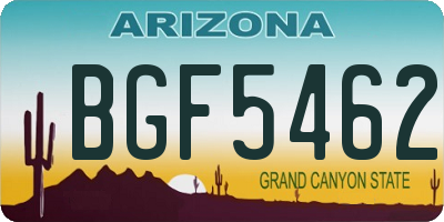 AZ license plate BGF5462