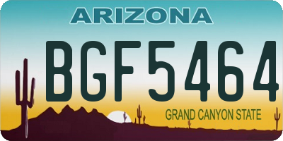 AZ license plate BGF5464