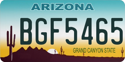 AZ license plate BGF5465