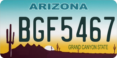 AZ license plate BGF5467