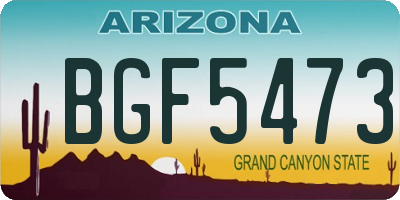 AZ license plate BGF5473