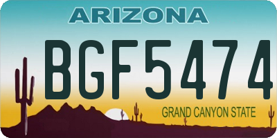 AZ license plate BGF5474