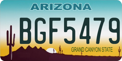 AZ license plate BGF5479