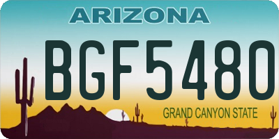 AZ license plate BGF5480