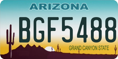 AZ license plate BGF5488