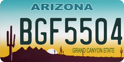 AZ license plate BGF5504