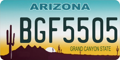 AZ license plate BGF5505