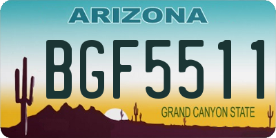 AZ license plate BGF5511