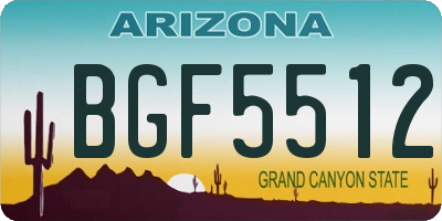 AZ license plate BGF5512