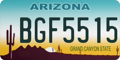 AZ license plate BGF5515