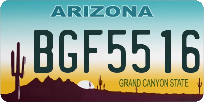 AZ license plate BGF5516
