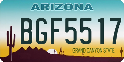 AZ license plate BGF5517