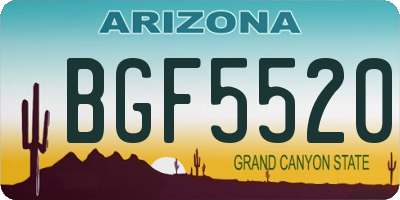 AZ license plate BGF5520