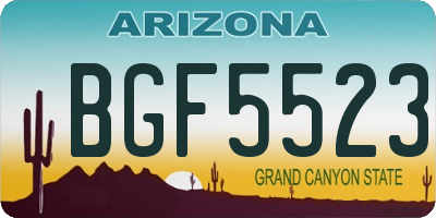 AZ license plate BGF5523