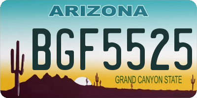 AZ license plate BGF5525