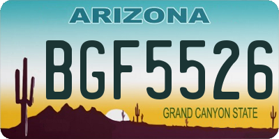 AZ license plate BGF5526