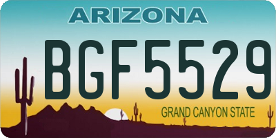 AZ license plate BGF5529