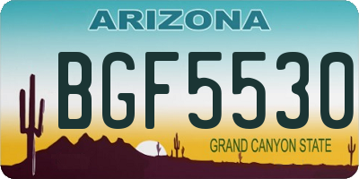 AZ license plate BGF5530