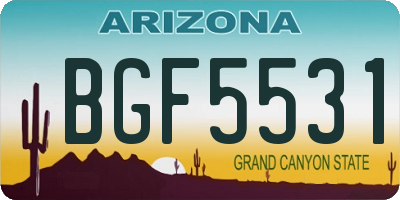 AZ license plate BGF5531