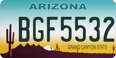 AZ license plate BGF5532