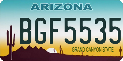 AZ license plate BGF5535