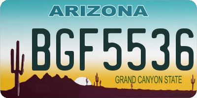 AZ license plate BGF5536