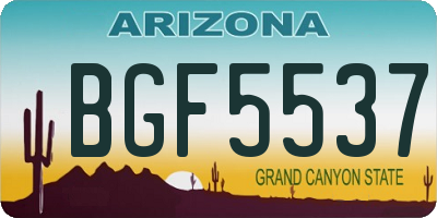 AZ license plate BGF5537