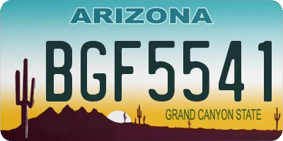 AZ license plate BGF5541