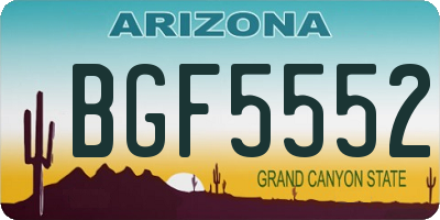 AZ license plate BGF5552