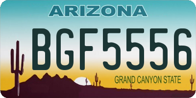 AZ license plate BGF5556