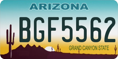 AZ license plate BGF5562