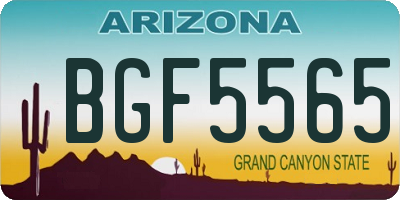 AZ license plate BGF5565